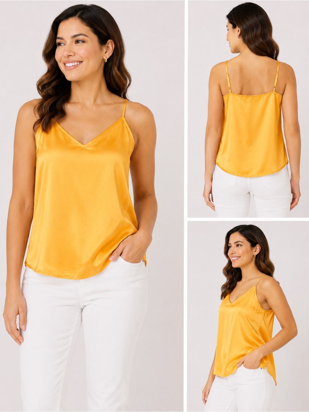 A New Day Orange Silky Camisole Top Size XS
